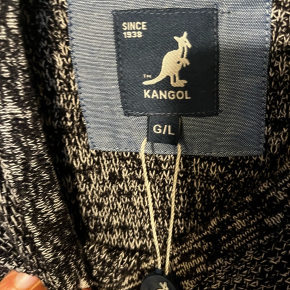 Kangol Men's Large Long Sleeve Sweater Black White - Picture 3 of 3